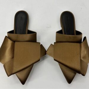 Stella Luna Silk Satin Green Flats Large Bow Womens 37